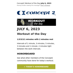 Workout of the Day: July  6, 2023