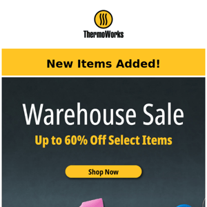 New Items Added: Spring Warehouse Sale