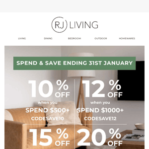 Spend & Save ends Midnight January 31