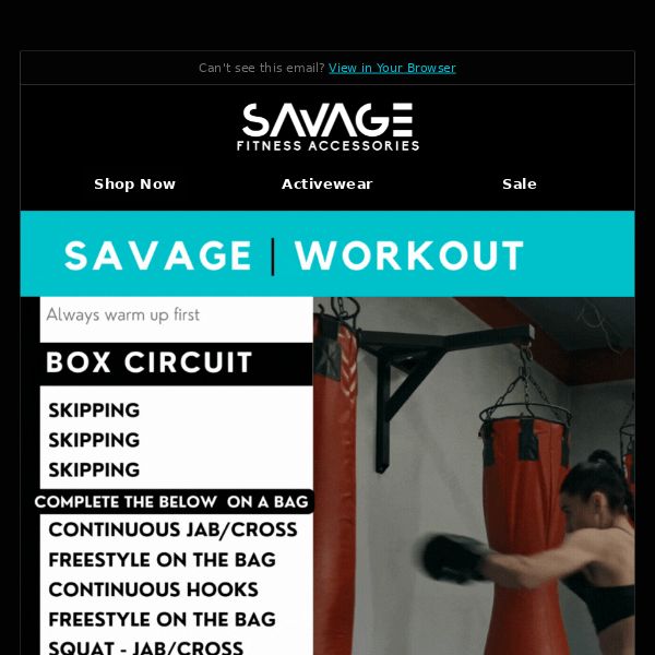 Hi Savage Fitness Accessories, your epic boxing workout is waiting for you inside 🥊