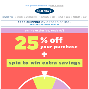 🎉 CLICK. SPIN. WIN. + 50% off ALL shoes