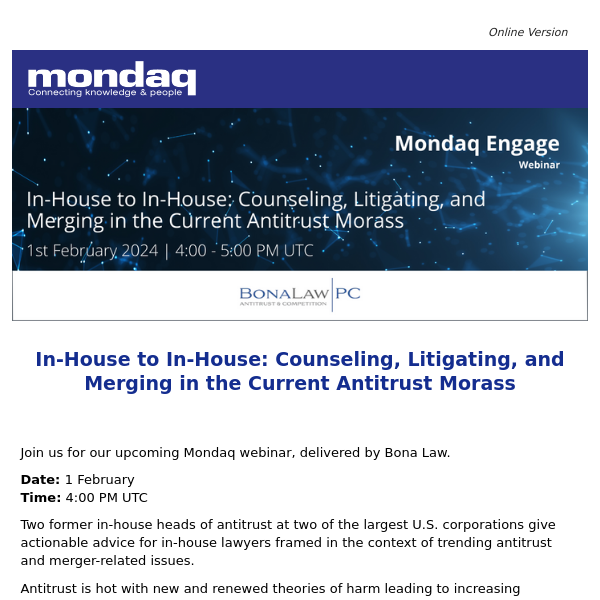 In-House to In-House: Counseling, Litigating, and Merging in the Current Antitrust Morass