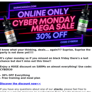 Cyber Monday! Last chance for crazy deals! Don't miss out