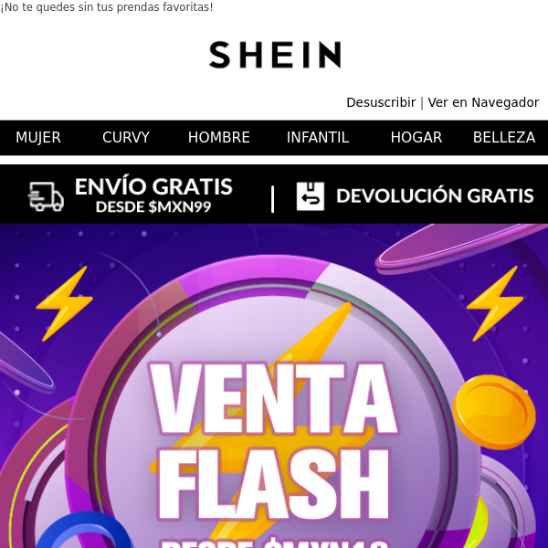 Aprovecha nuestra venta flash!⚡DESDE $MXN10⚡ - SHEIN