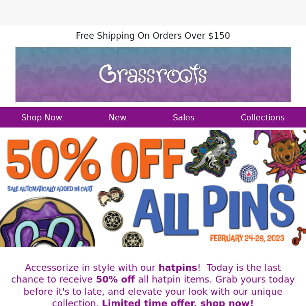 50% OFF all GRC pins