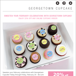 Enjoy 20% Off Any Online Cupcake Order With Georgetown Cupcake!