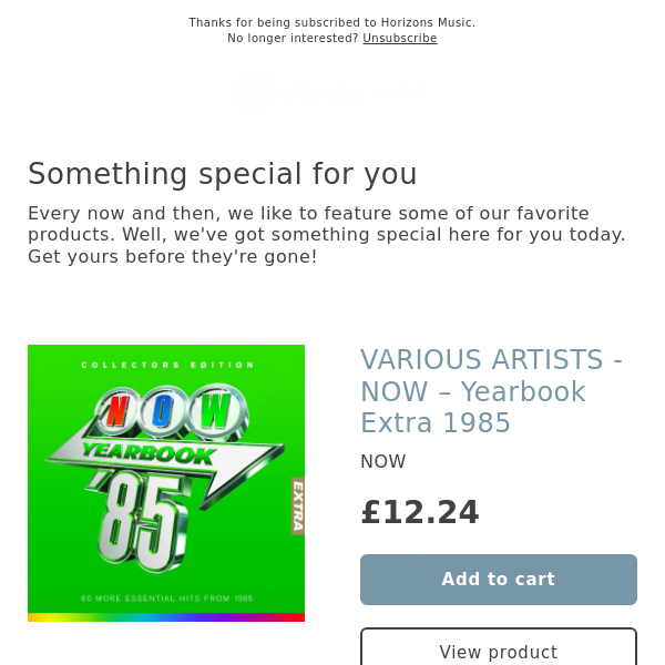 NEW! LIMITED! VARIOUS ARTISTS - NOW – Yearbook Extra 1985