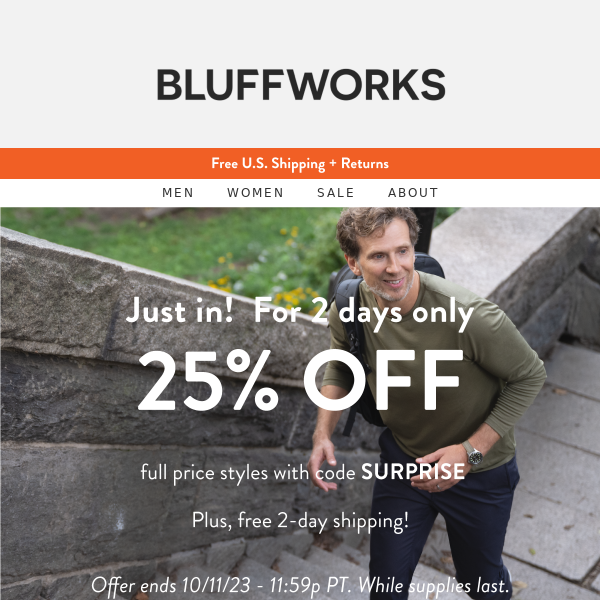 SURPRISE: 25% off for 2 days only