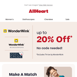Up to 20% off WonderWink & more