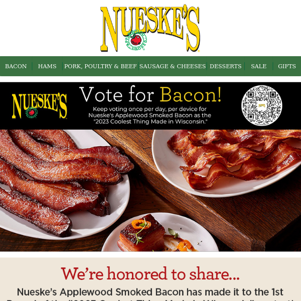 Support Nueske’s Coolest Thing Made in Wisconsin Award Vote Daily