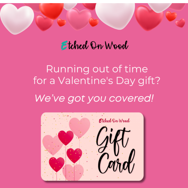 Perfect Last-Minute Gift: Etched On Wood Gift Cards!