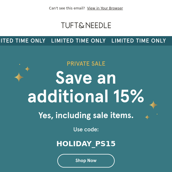 Double up on savings: Additional 15% off sitewide