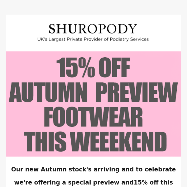 15% off our Autumn Preview this weekend.