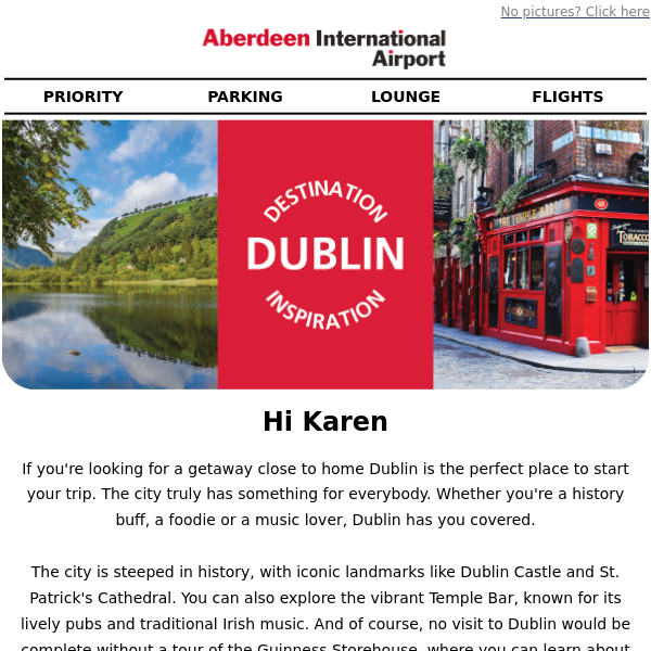 Discover the heart of Ireland with direct flights to Dublin Aberdeen Airport