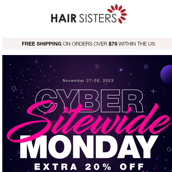EXTENDED|CYBER MONDAY EXTRA 20% OFF!