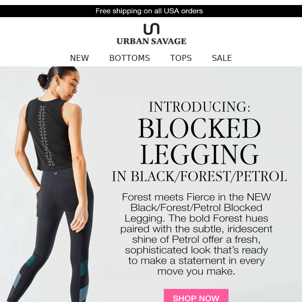 NEW in Black/Forest/Petrol: The Blocked Legging