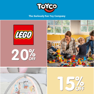 20% Off LEGO & 15% Off Everything Else!