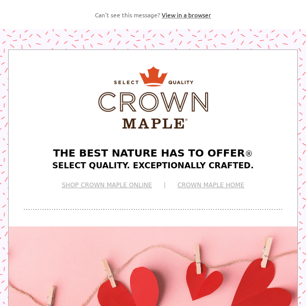 Crown Maple Valentine's Day Breakfast & Brunch Pancake Menu