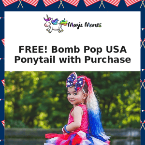 FREE Bomb Pop USA Ponytail with Purchase ❤🤍💙