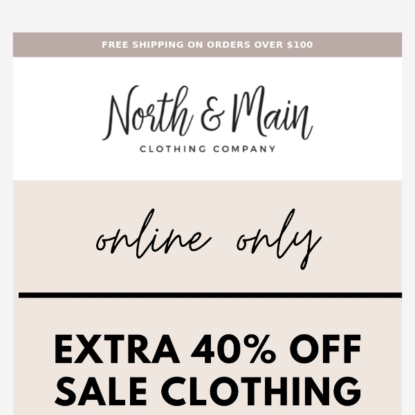 EXTRA 40% OFF SALE CLOTHING 👏