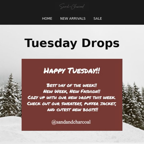 TUESDAY DROPS <3 Sand + Charcoal