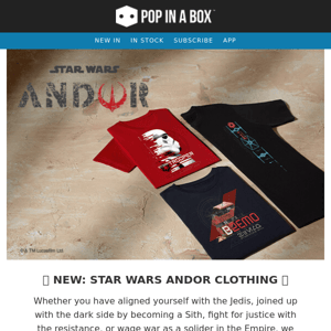 🚀 NEW: Star Wars Andor Clothing 🚀