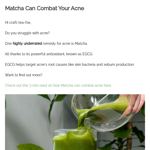 Can Matcha combat acne?