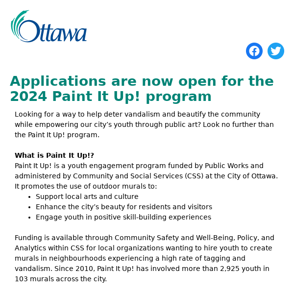Applications are now open for the 2024 Paint It Up! program