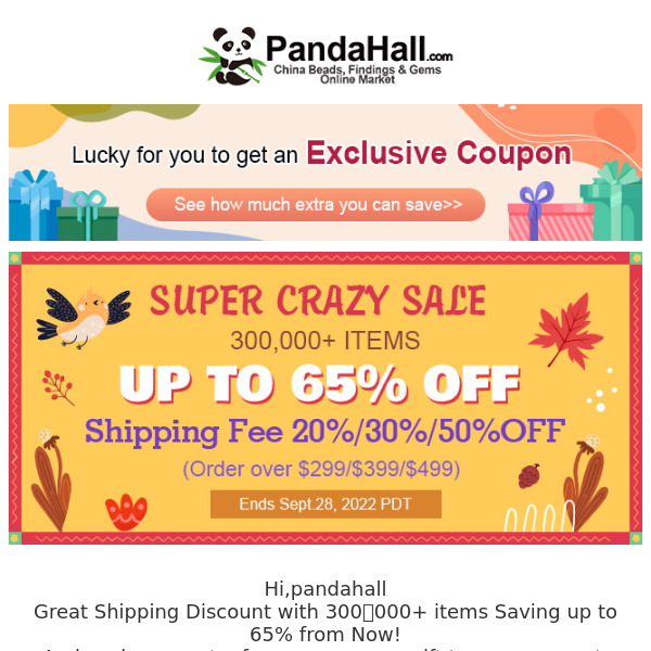 COUPON INSIDE! Super Crazy Sale Up to 65% Off with Shipping Discounts