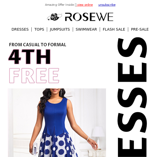 4TH FREE: Jump into style with NEW DRESSES!