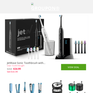 JetWave Sonic Toothbrush with... | BabylissPRO Nano Titanium Pri... | Titanium Herb and Tobacco Gri...