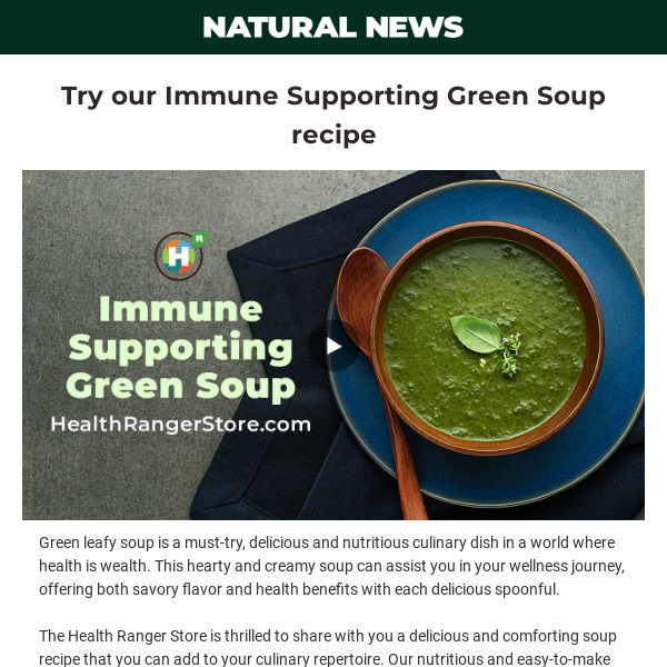 Try our Immune Supporting Green Soup recipe