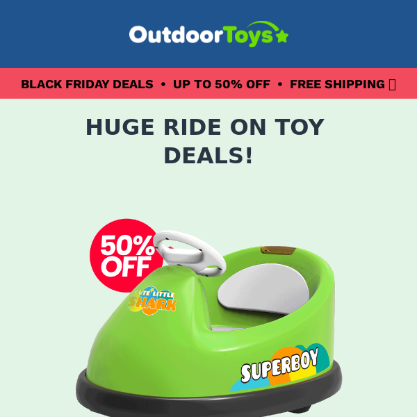Up to 50% OFF Ride on toys! 🛻 - Outdoor Toys UK