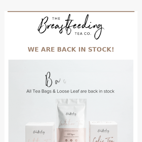 Teabags are back in Stock! 🎉