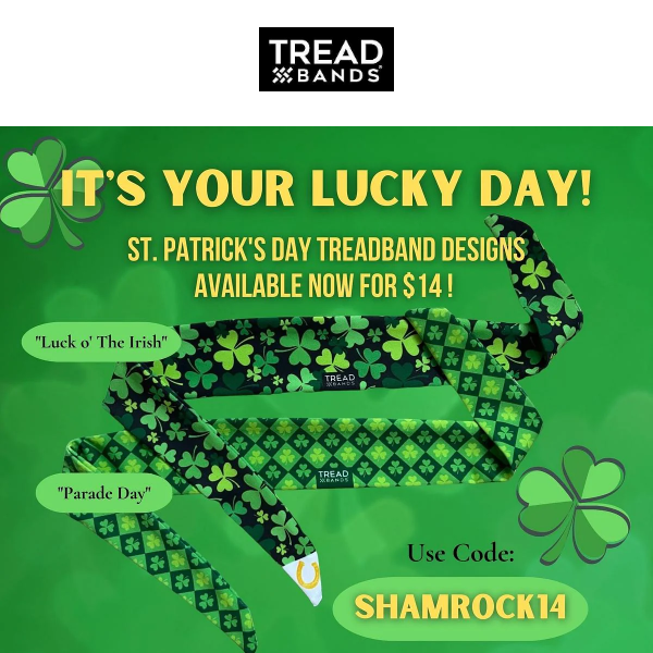 $14 St. Patrick's Day TreadBands!