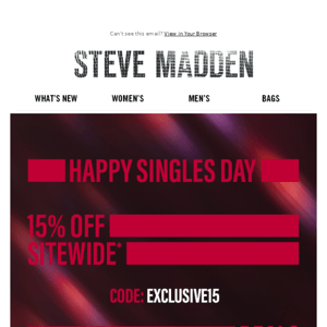 SINGLES DAY | 15% OFF Sitewide + Deals up to 40% OFF 🔥