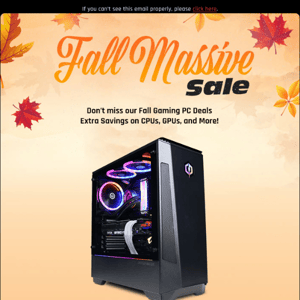 ✔ Don’t miss our Fall Gaming PC Deals – Extra Savings on CPUs, GPUs, and More!