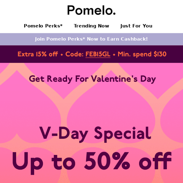 V-Day Special: Up to 50% off 💖