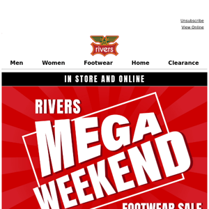 MEGA Weekend Footwear Sale From $15*