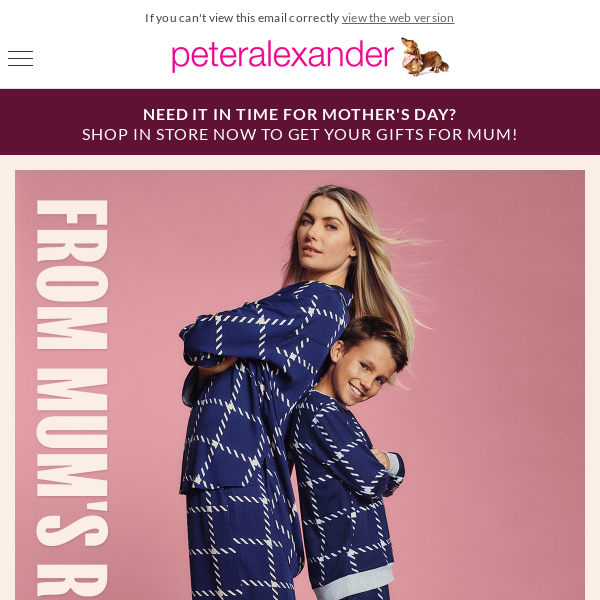 Perfect PJs that will make mum's day.