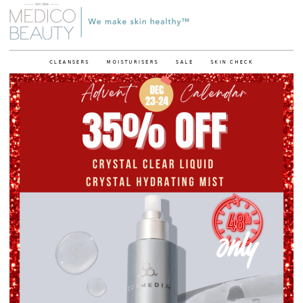 35% Off Crystal Clear - Hydrating Mist!