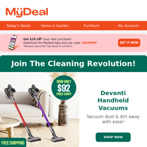 🚨Savings Alert: Devanti Cordless Stick Vacuum