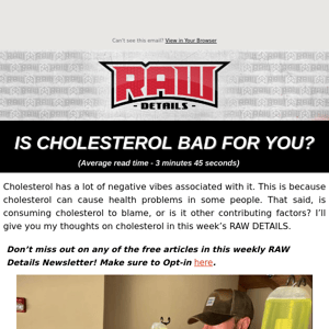 What's the deal with Cholesterol?