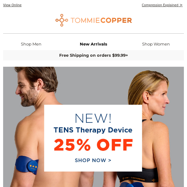 How TENS Therapy Treats Muscle Pain	+ 25% off our new TENS Pain Therapy Device!