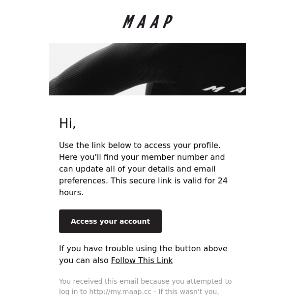 Your Secure MAAP profile link