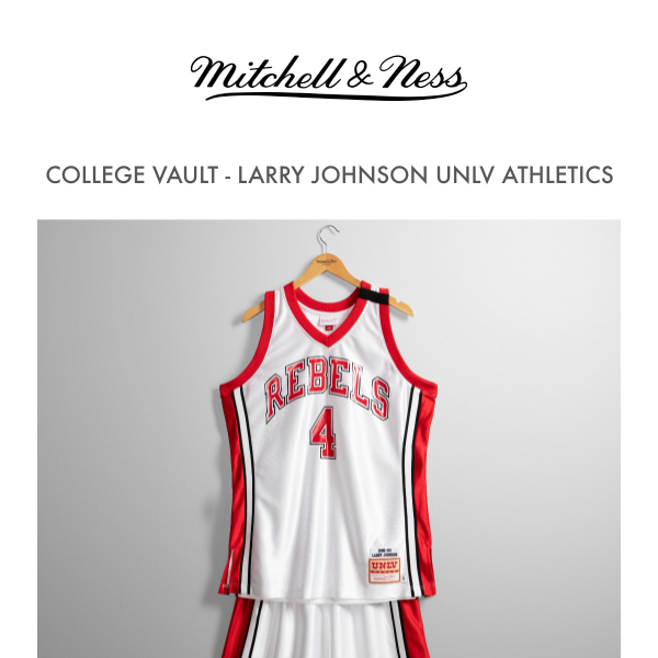 Men's Mitchell & Ness Larry Johnson White UNLV Rebels 1989/90 Authentic  Throwback Jersey