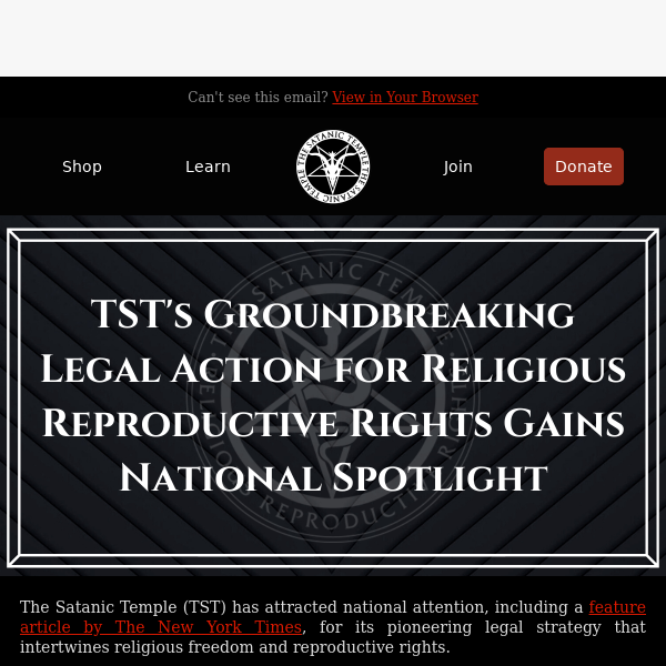 TST’s Groundbreaking Legal Action for Religious Reproductive Rights Gains National Spotlight