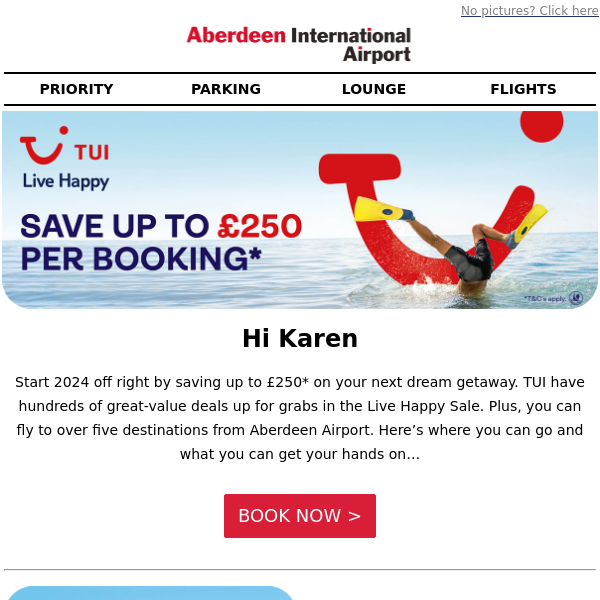 Start 2024 off right and save up to £250* on your next TUI getaway Aberdeen Airport ✈️
