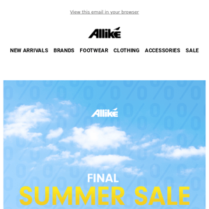 6 hours left: Save up to 80% at the Allike Summer Sale! 🌞