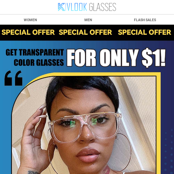 Special Offer: 😎Get Transparent Color Glasses for Only $1! ️